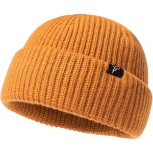 imageOversize LXLXXL Merino Wool Blend Short Fisheman Beanie Lightweight Warm Hat for Cold Weather WinterYellow