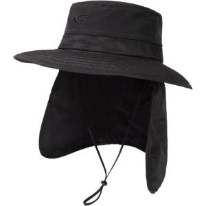 imageOversized XL XXL Mens UV 50 Waterproof Packable Mesh Neck Flap Sun Fishing Hat Bucket Bonnie HikingBlackflap