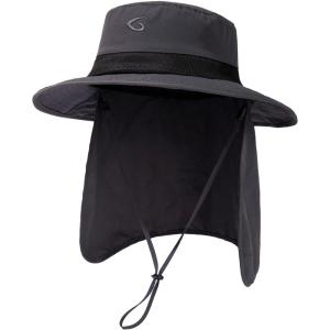 imageOversized XL XXL Mens UV 50 Waterproof Packable Mesh Neck Flap Sun Fishing Hat Bucket Bonnie HikingDark Greyflap