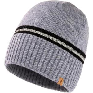 imageTOPEX MLXL Unisex 50 Merino Wool Skull Cap Warm Winter Beanie Hats Double Layer Knit Hat with Reflective Strips95586grey