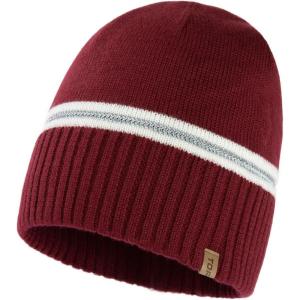 imageTOPEX MLXL Unisex 50 Merino Wool Skull Cap Warm Winter Beanie Hats Double Layer Knit Hat with Reflective Strips95586red