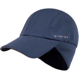 imageTOPEX MLXL Unisex WaterRepellent Baseball Cap with Ear Flap Ponytail Hole Reflective Winter Hat Fleece Lining HatBlue