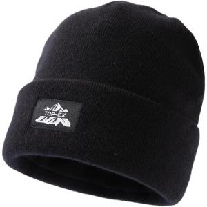 imageTOPEX MLXLXXL Beanies Hats Men Women Winter 100 Merino Wool Double LayerBlackfleece Lined