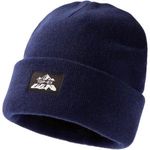 imageTOPEX MLXLXXL Beanies Hats Men Women Winter 100 Merino Wool Double LayerNavyfleece Lined