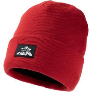 imageTOPEX MLXLXXL Beanies Hats Men Women Winter 100 Merino Wool Double LayerRedfleece Lined