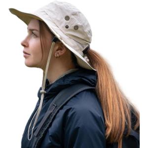 imageTOPEX Waterproof Ponytail RainProof UV50 Sun Hat Cooling Mesh Lining Women Ladies Fashion Oversized0702beige