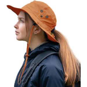 imageTOPEX Waterproof Ponytail RainProof UV50 Sun Hat Cooling Mesh Lining Women Ladies Fashion Oversized0702orange