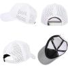 imageHydro Performance Snapback Baseball Cap Lightweight Cooling Hat for Large Heads Water Repellent Breathable FloatableWhiteeco Pack