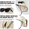 imageTOPEX LXL Ponytail Sun Hats for Women with Neck Flap UPF 50 Wide Brim Summer Hat Sunglass Lock Waterproof PackableBeige