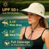 imageTOPEX LXL Ponytail Sun Hats for Women with Neck Flap UPF 50 Wide Brim Summer Hat Sunglass Lock Waterproof PackableBeige