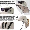 imageTOPEX LXL Ponytail Sun Hats for Women with Neck Flap UPF 50 Wide Brim Summer Hat Sunglass Lock Waterproof PackableGrey