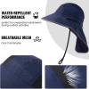 imageTOPEX LXL Ponytail Sun Hats for Women with Neck Flap UPF 50 Wide Brim Summer Hat Sunglass Lock Waterproof PackableNavy Blue