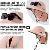 imageTOPEX LXL Ponytail Sun Hats for Women with Neck Flap UPF 50 Wide Brim Summer Hat Sunglass Lock Waterproof PackablePink