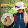 imageTOPEX Womens Wide Brim Sun Hat with Ponytail Hole UV 50 Summer Beach Sunhat for Fishing Hiking Outdoor Cooling MeshBeige