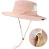 imageTOPEX Womens Wide Brim Sun Hat with Ponytail Hole UV 50 Summer Beach Sunhat for Fishing Hiking Outdoor Cooling MeshPink
