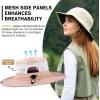 imageTOPEX Womens Wide Brim Sun Hat with Ponytail Hole UV 50 Summer Beach Sunhat for Fishing Hiking Outdoor Cooling MeshPink