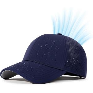 imageHydro Performance Snapback Baseball Cap Lightweight Cooling Hat for Large Heads Water Repellent Breathable FloatableNavyeco Pack