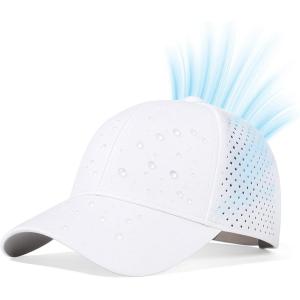 imageHydro Performance Snapback Baseball Cap Lightweight Cooling Hat for Large Heads Water Repellent Breathable FloatableWhiteeco Pack