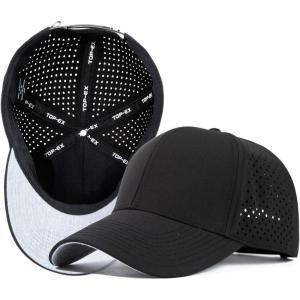imageOversize XLXXL Snapback Baseball Cap Hydro Performance Cool Hat Water Repellent Golf Boat Beach WorkoutBlack