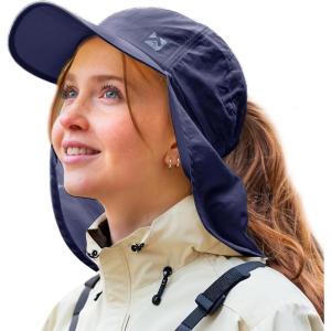 imageTOPEX LXL Sun Hats for Women Ponytail Baseball Cap with Neck Flap UPF50 Summer Hiking Gardening Hat WaterproofBlue