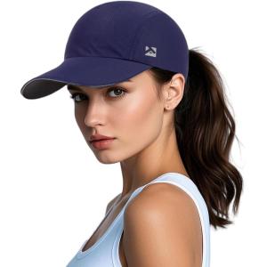 imageTOPEX XLXXL Ponytail Sun Baseball Cap for Women Cooling Running Hat Summer Breathable Mesh HatNavy Blue