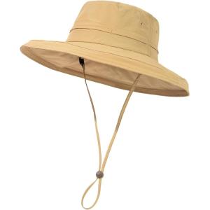 imageUV 50 Sun Hat for Women Wide Brim with Ponytail Hole Summer Packable Sunhat for Beach Fishing Hiking Gardening WaterproofKhaki