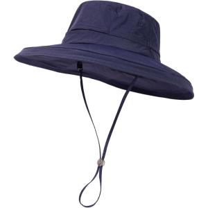 imageUV 50 Sun Hat for Women Wide Brim with Ponytail Hole Summer Packable Sunhat for Beach Fishing Hiking Gardening WaterproofNavy