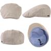 imageTOPEX XLXXL Mens 100 Linen Flat Cap Summer Cooling Newsboy Hats Cotton Lining557beige
