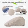 imageTOPEX XLXXL Mens 100 Linen Flat Cap Summer Cooling Newsboy Hats Cotton Lining557beige