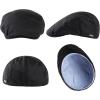 imageTOPEX XLXXL Mens 100 Linen Flat Cap Summer Cooling Newsboy Hats Cotton Lining557black