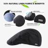 imageTOPEX XLXXL Mens 100 Linen Flat Cap Summer Cooling Newsboy Hats Cotton Lining557black