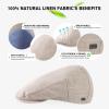 imageTOPEX XLXXL Mens 100 Linen Flat Cap Summer Cooling Newsboy Hats Cotton Lining557natural Beige