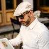 imageTOPEX XLXXL Mens 100 Linen Flat Cap Summer Cooling Newsboy Hats Cotton Lining557navy Blue