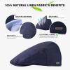 imageTOPEX XLXXL Mens 100 Linen Flat Cap Summer Cooling Newsboy Hats Cotton Lining557navy Blue