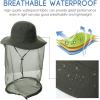 imageComhats Net Nylon Mesh Veil Bucket Hats for Men Sun UV Protection FishingGardeningBoating Outdoor99742armygreen