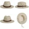 imageTOPEX Cotton Aussie Outback Hat for Men Women UPF 50 Panama Golf Sun Hat Wide Brim with Chin Strap Breathable ampamp PackableBeigewhite