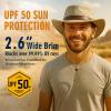 imageTOPEX Cotton Aussie Outback Hat for Men Women UPF 50 Panama Golf Sun Hat Wide Brim with Chin Strap Breathable ampamp PackableBeigewhite