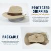 imageTOPEX Cotton Aussie Outback Hat for Men Women UPF 50 Panama Golf Sun Hat Wide Brim with Chin Strap Breathable ampamp PackableBeigewhite