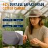 imageTOPEX Cotton Aussie Outback Hat for Men Women UPF 50 Panama Golf Sun Hat Wide Brim with Chin Strap Breathable ampamp PackableBeigewhite