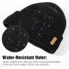 imageTOPEX DryKnit Waterproof LXLXXL Winter Fleece Lined Beanie Hat for Men Women Warm Knit Watch Skull Cap Cold WeatherBlacksentinel
