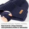 imageTOPEX DryKnit Waterproof LXLXXL Winter Fleece Lined Beanie Hat for Men Women Warm Knit Watch Skull Cap Cold WeatherNavyharbor