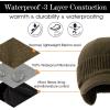 imageTOPEX DryKnit XLXXL 80 Merino Wool Waterproof Brim Beanie with Ear Flaps Fleece Lined Hat for Cold WeatherGreen Waterproof