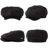 imageTOPEX LXLXXL Wool Tweed Newsboy Cap for Men Paperboy Warm Winter Hat Vintage Flat Ivy Cabbie Gatsby CapBlack