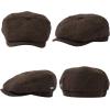 imageTOPEX LXLXXL Wool Tweed Newsboy Cap for Men Paperboy Warm Winter Hat Vintage Flat Ivy Cabbie Gatsby CapBrownherringbone