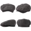 imageTOPEX LXLXXL Wool Tweed Newsboy Cap for Men Paperboy Warm Winter Hat Vintage Flat Ivy Cabbie Gatsby CapGrey Herringbone