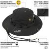 imageTOPEX Oversized XL XXL Mens Sun Hats Wide Brim Fishing Safari UPF50 Crown Big Head Chin Cord95552black
