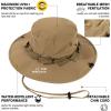 imageTOPEX Oversized XL XXL Mens Sun Hats Wide Brim Fishing Safari UPF50 Crown Big Head Chin Cord95552khaki