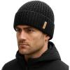 imageTOPEX DryKnit Waterproof LXLXXL Winter Fleece Lined Beanie Hat for Men Women Warm Knit Watch Skull Cap Cold WeatherBlacksentinel