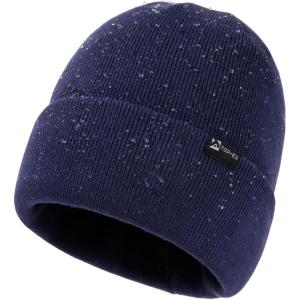 imageTOPEX DryKnit Waterproof Merino Wool ML XLXXL Fleece Lined BeanieWarm Cold Weather Winter Hat MenampampWomenNavy Blue