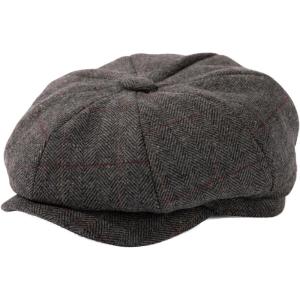 imageTOPEX LXLXXL Wool Tweed Newsboy Cap for Men Paperboy Warm Winter Hat Vintage Flat Ivy Cabbie Gatsby CapPlaid Dark Grey